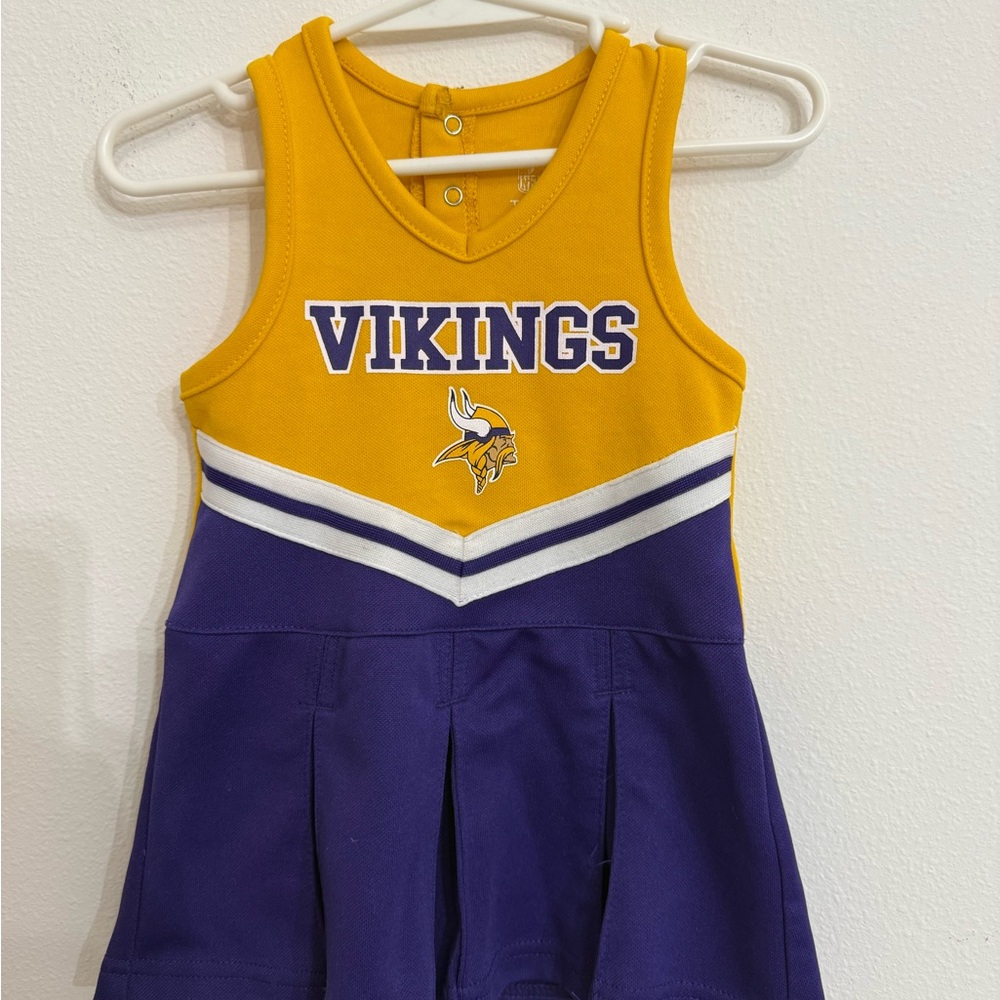 Kids Vikings Sleeveless Jersey Dress - Gold and Purple